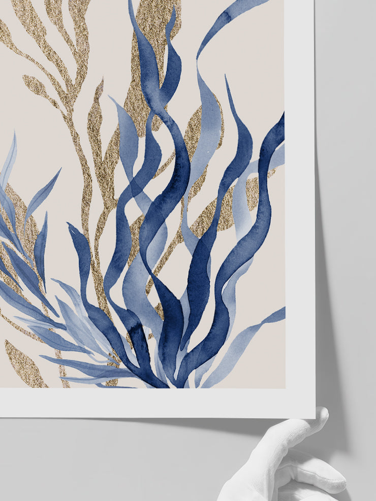 Blue Leaves N2 - Art Print  Poster