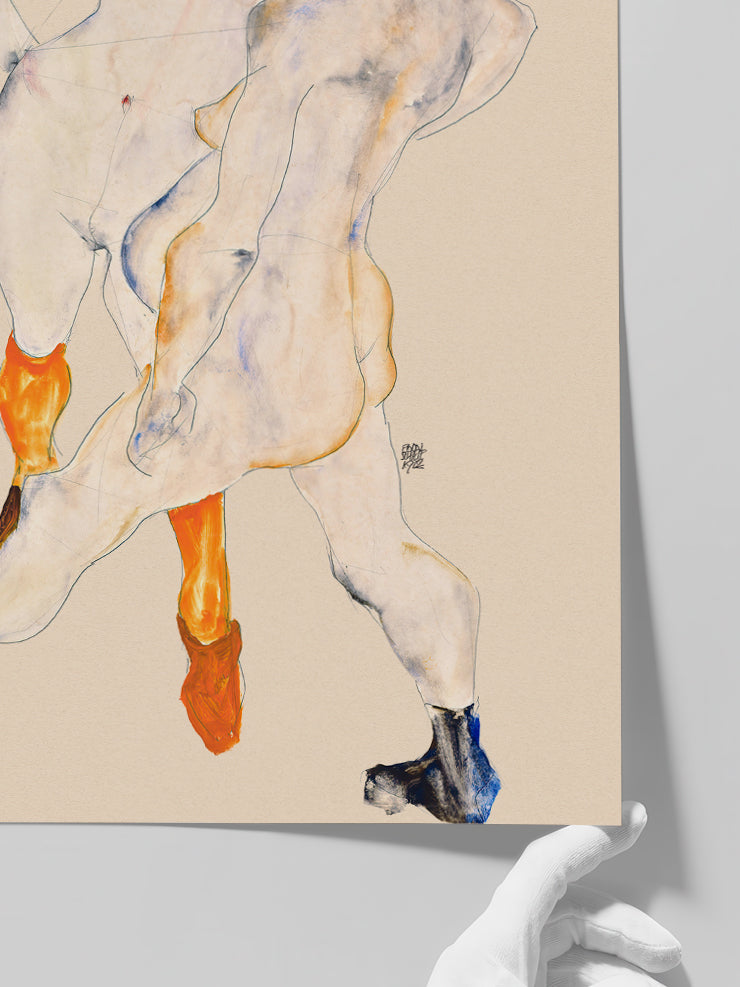 Egon Schiele Two Female Nudes, Standing - Art Print  Poster
