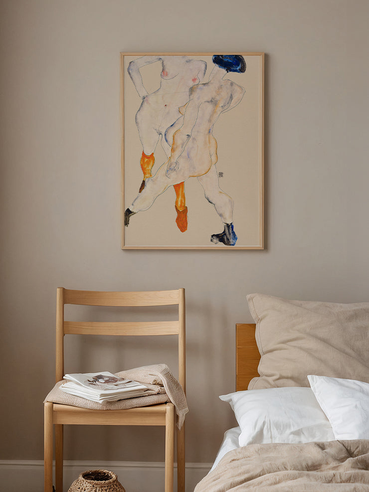 Egon Schiele Two Female Nudes, Standing - Art Print Ürün ikincil görseli