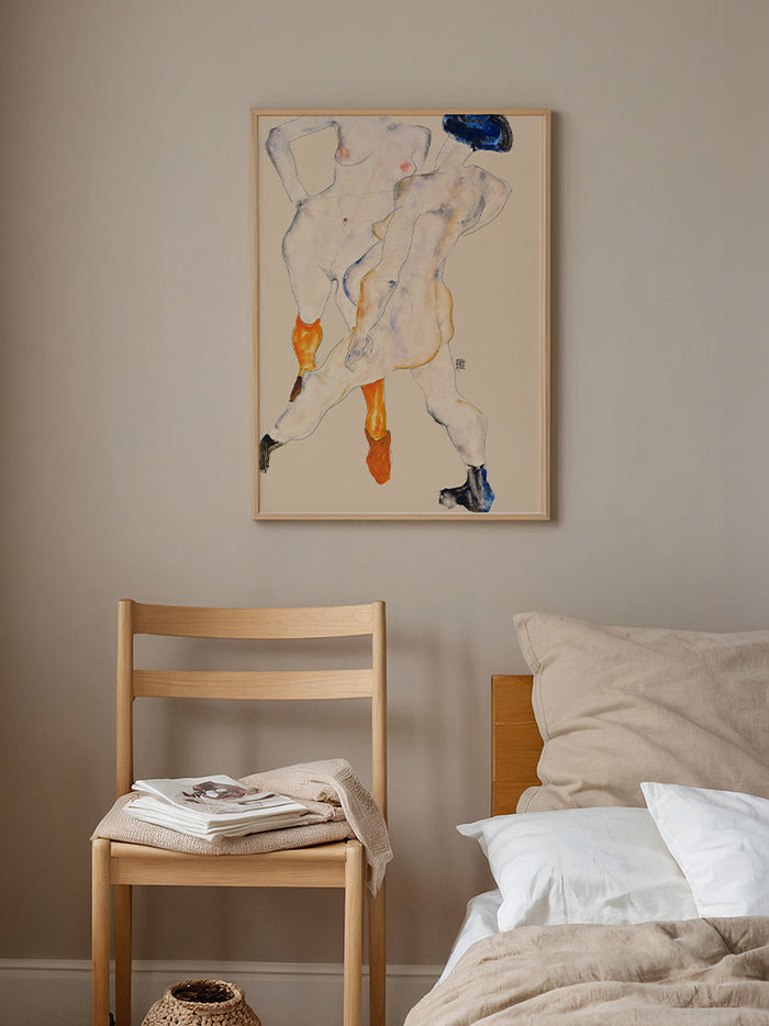 Egon Schiele Two Female Nudes, Standing - Art Print  Poster
