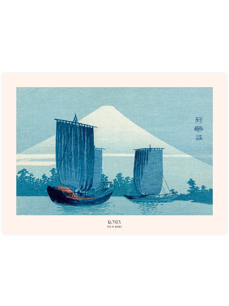 Konen, Sailboats and Mount Fuji - Art Print Ünlü Ressamlar Poster