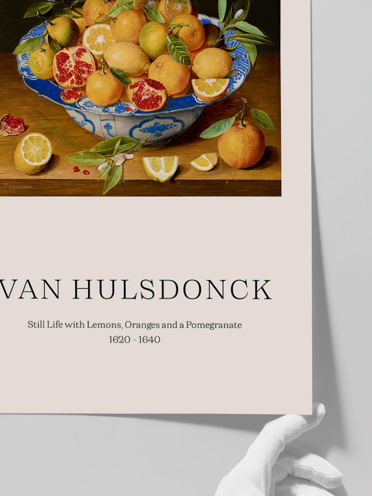 Van Hulsdonck Still Life With Lemons, Oranges And A Pomegranate - Art Print  Poster