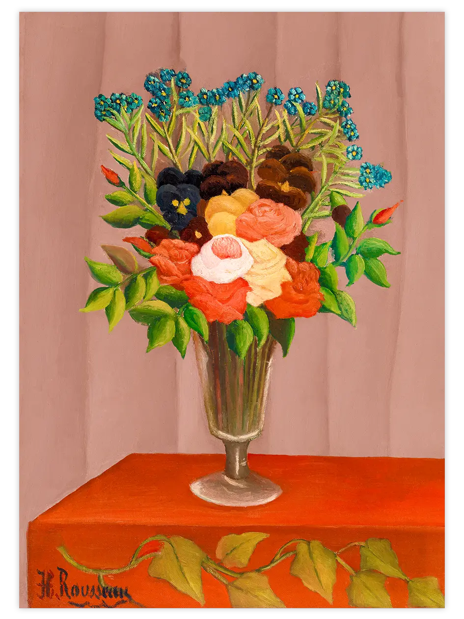 Henri Rousseau Çiçek Buketi - Art Print Ünlü Ressamlar Poster