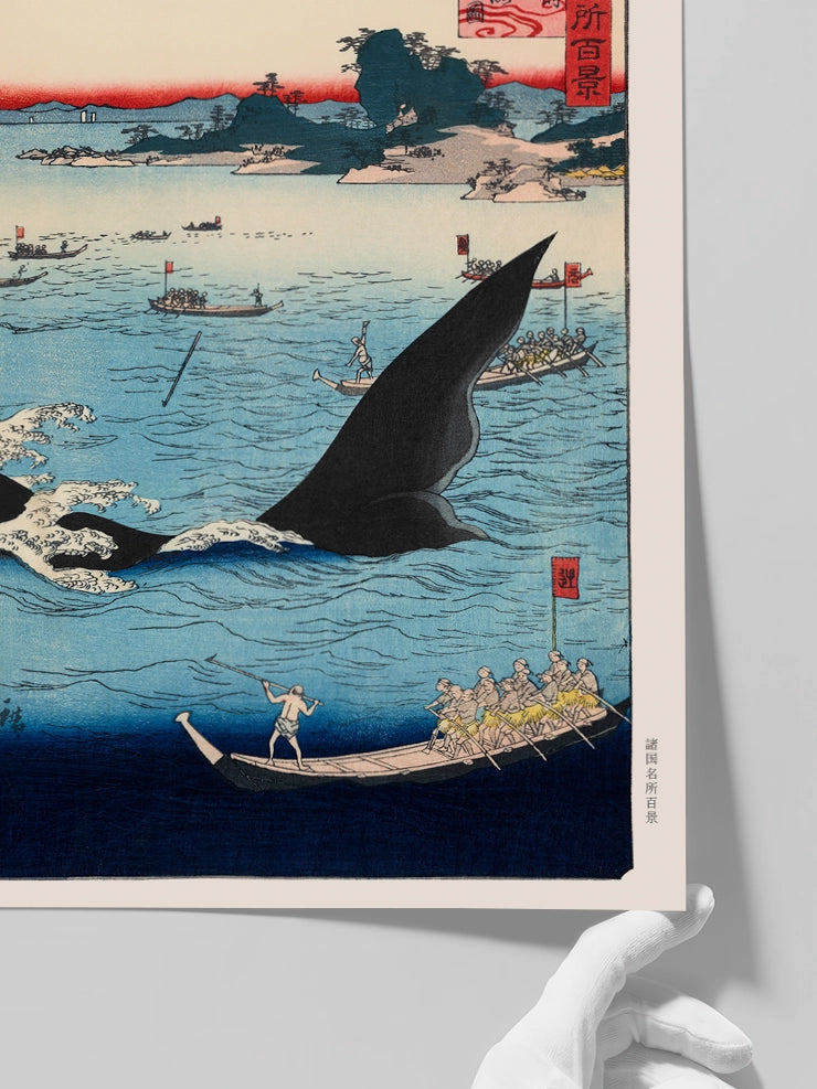 Hiroshige, Whale Hunting - Art Print  Poster