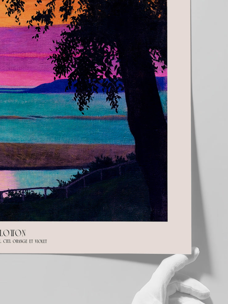 Félix Vallotton Coucher de Soleil à Grace, Ciel Orange et Violet - Art Print  Poster