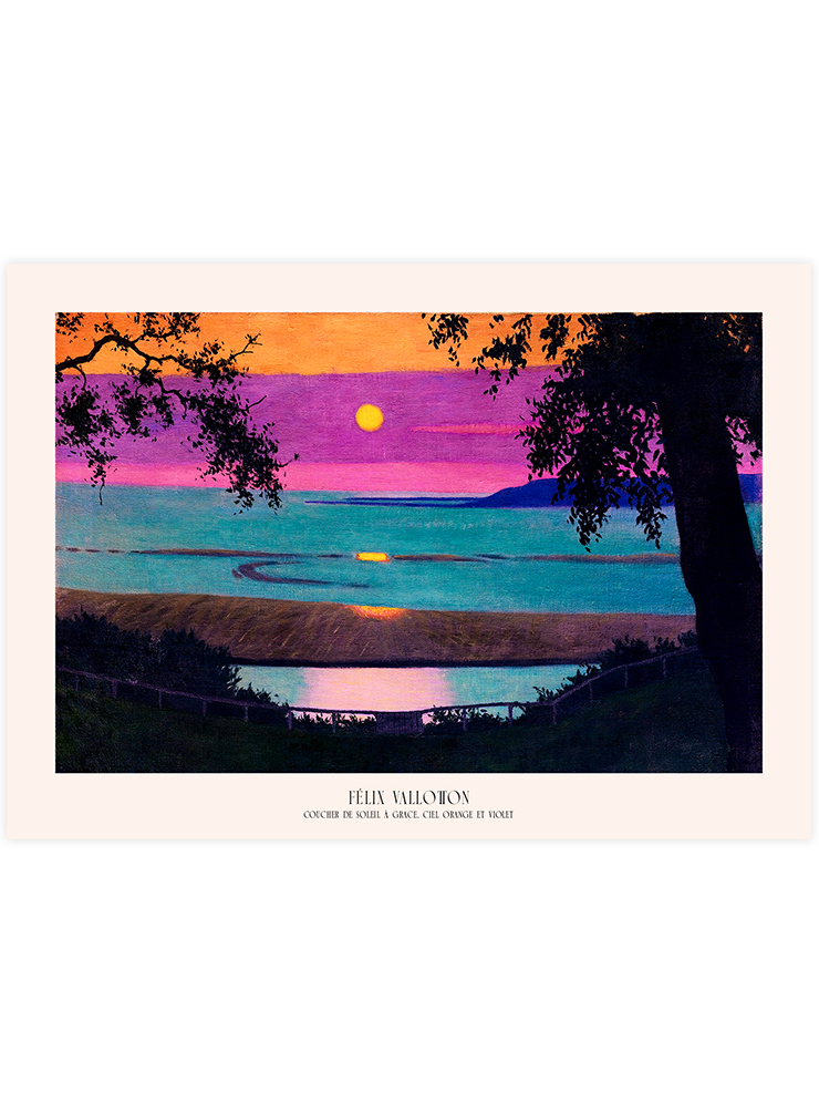 Félix Vallotton Coucher de Soleil à Grace, Ciel Orange et Violet - Art Print Ürün ana görseli