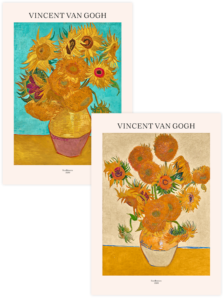Van Gogh Ayçiçekleri - Poster Seti Duo Ünlü Ressamlar Poster