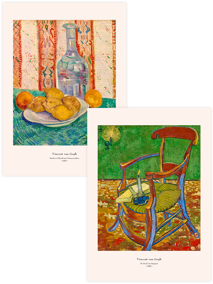 Van Gogh Carafe and Dish - Poster Seti Duo Ünlü Ressamlar Poster