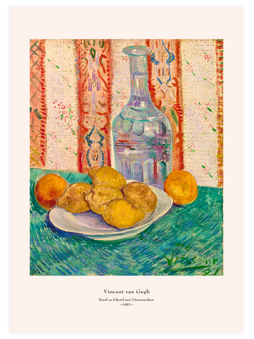 Van Gogh Carafe and Dish with Citrus Fruit - Art Print