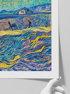 Van Gogh Enclosed Field with Ploughman - Art Print