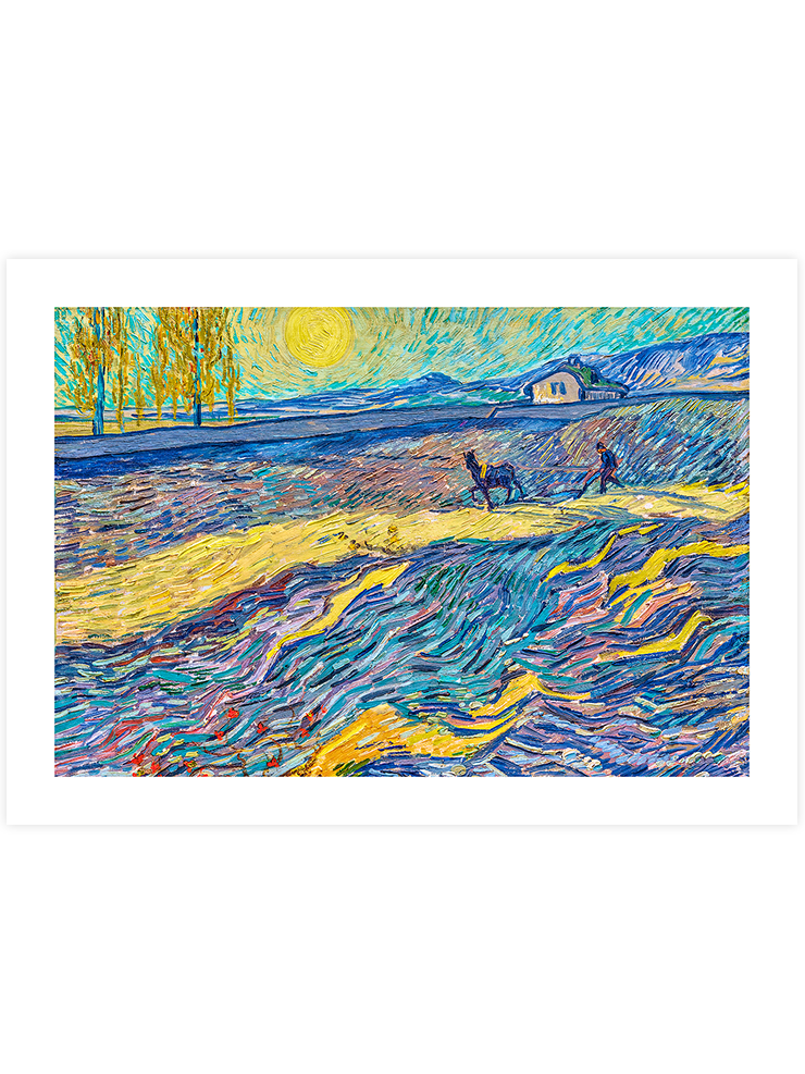 Van Gogh Enclosed Field with Ploughman - Art Print