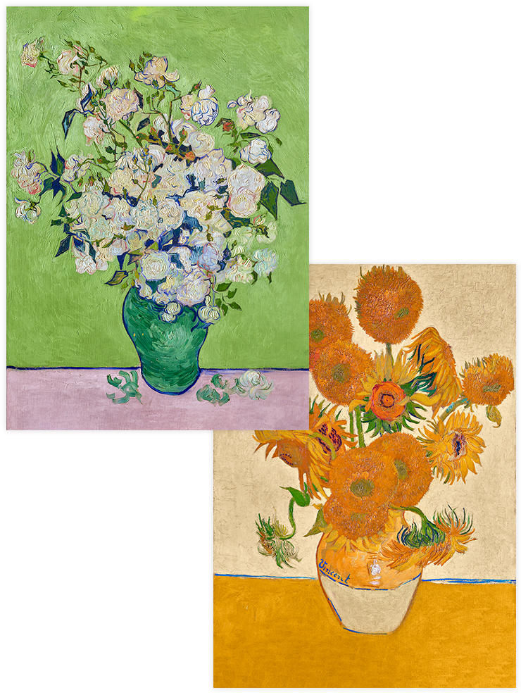 Van Gogh Güller ve Ayçiçekleri - Poster Seti Duo Ünlü Ressamlar Poster