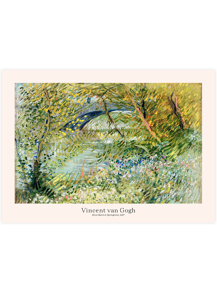 Van Gogh İlkbaharda Nehir Kıyısı - Art Print