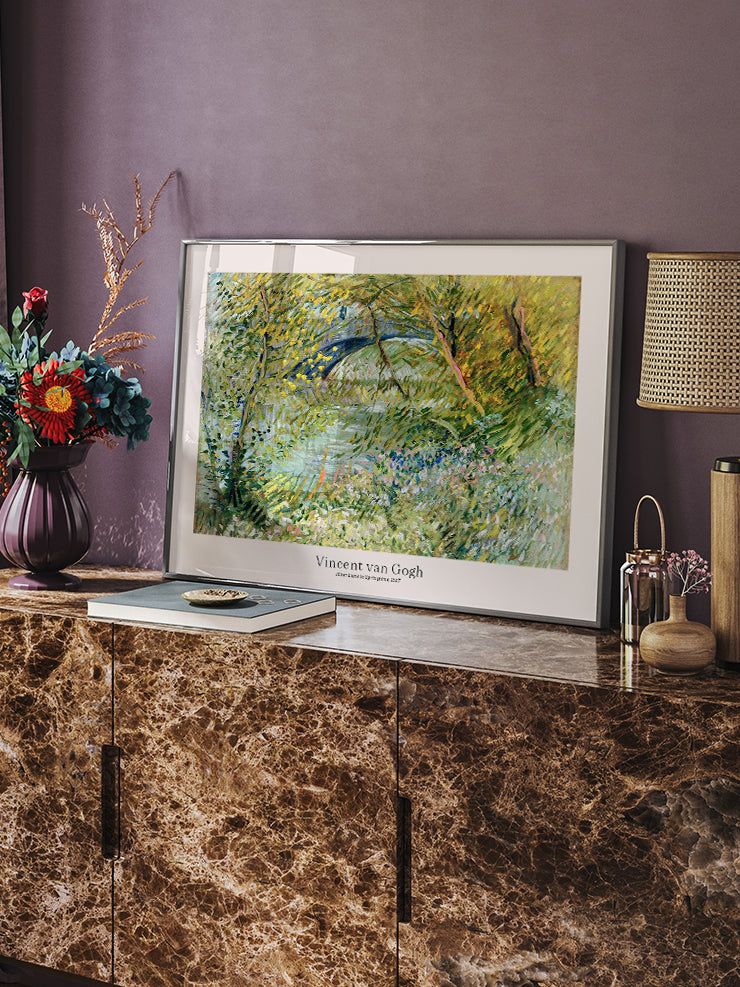 Van Gogh İlkbaharda Nehir Kıyısı - Art Print