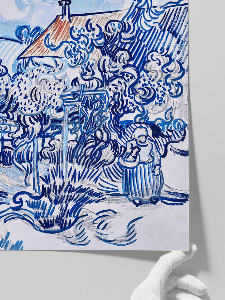 Van Gogh Old Vineyard with Peasant Woman - Art Print