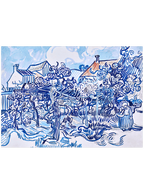 Van Gogh Old Vineyard with Peasant Woman - Art Print