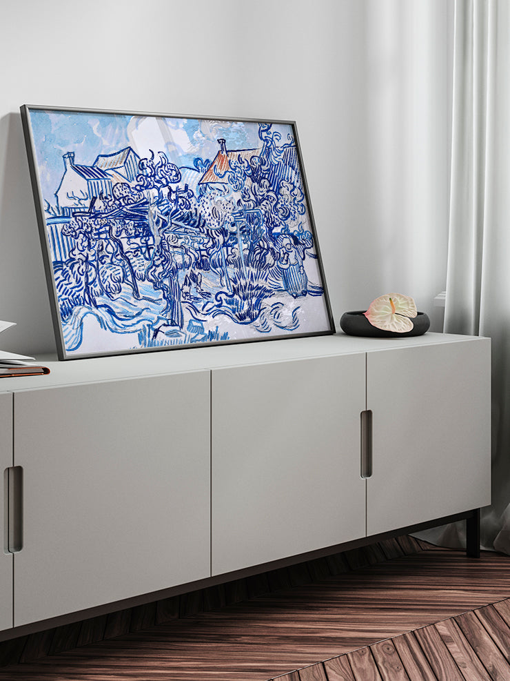 Van Gogh Old Vineyard with Peasant Woman - Art Print