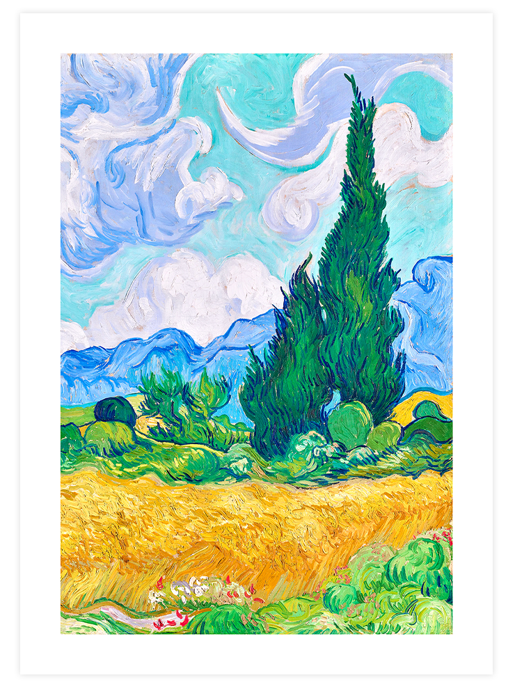 Van Gogh Selvi Ağaçlı Buğday Tarlası - Art Print