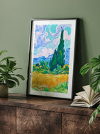 Van Gogh Selvi Ağaçlı Buğday Tarlası - Art Print