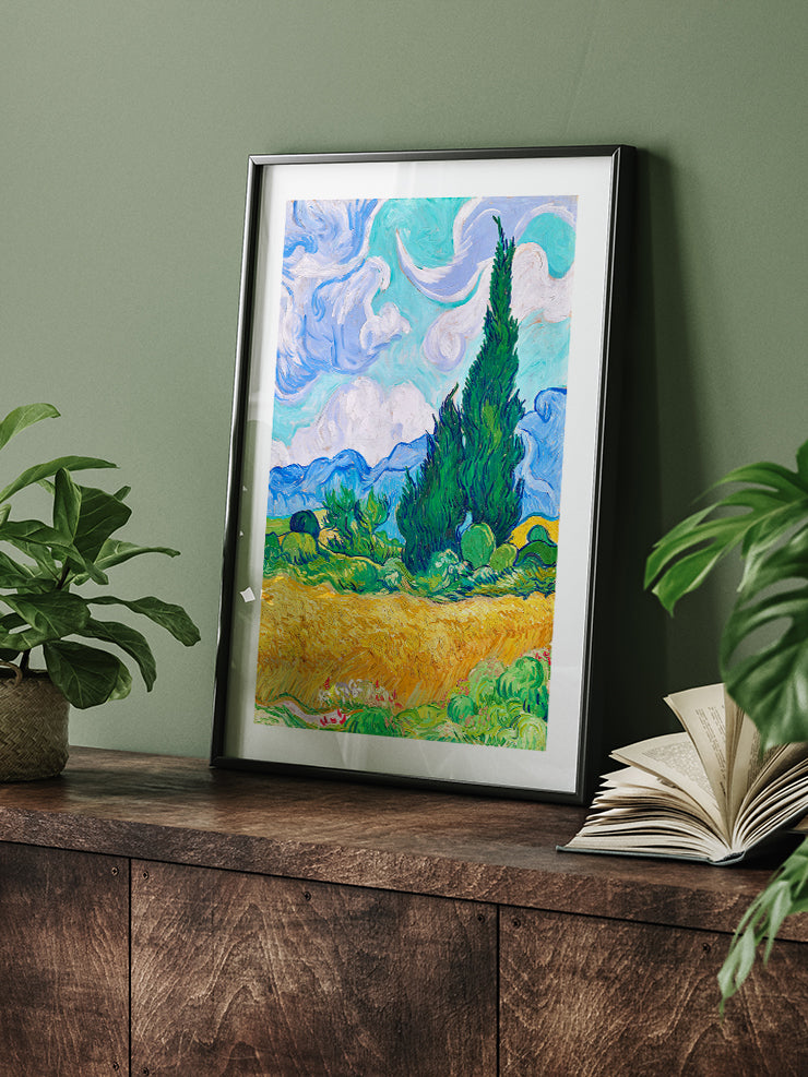 Van Gogh Selvi Ağaçlı Buğday Tarlası - Art Print