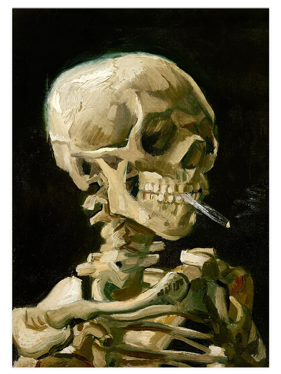 Van Gogh Skeleton with a Cigarette