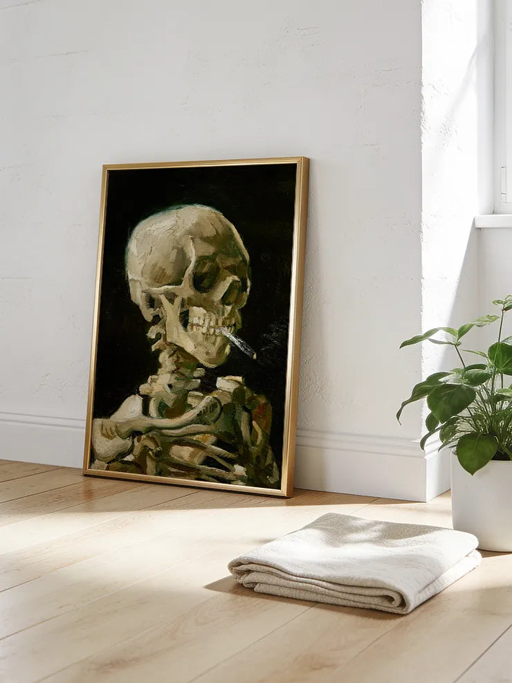 Tablo Van Gogh Skeleton with a Cigarette
