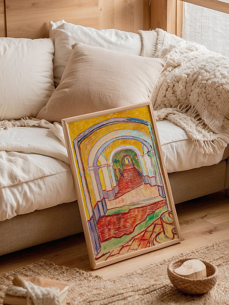 Van Gogh Corridor in the Asylum - Art Print  Poster
