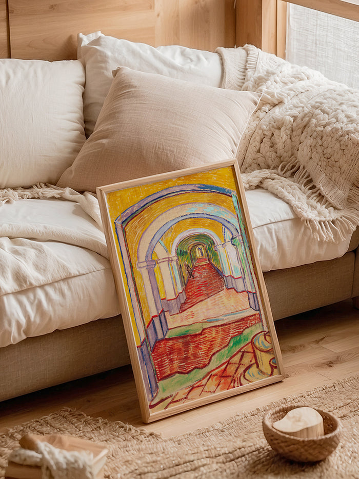 Van Gogh Corridor in the Asylum - Art Print  Poster