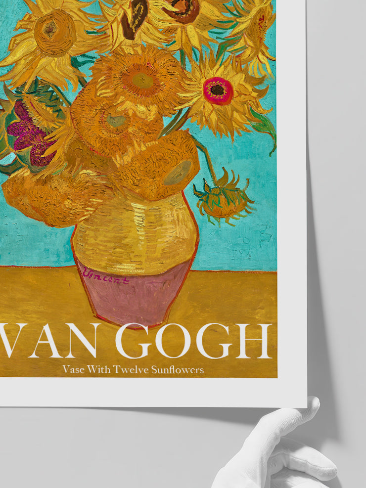 Van Gogh Vase With Twelve Sunflowers - Art Print  Poster