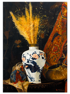 Osman Hamdi Bey Beyaz Vazoda Çiçekler - Art Print