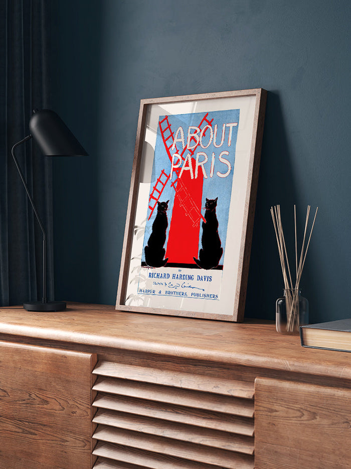 Vintage About Paris - Art Print  Poster