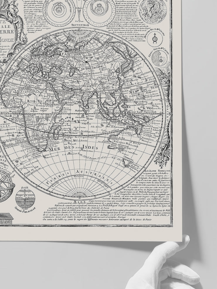 Vintage Dünya Haritası - Art Print