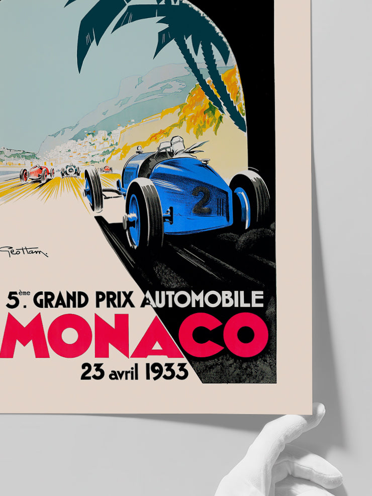 Vintage Grand Prix Monaco - Art Print  Poster