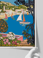 Vintage Cote d’Azur Afiş - Art Print