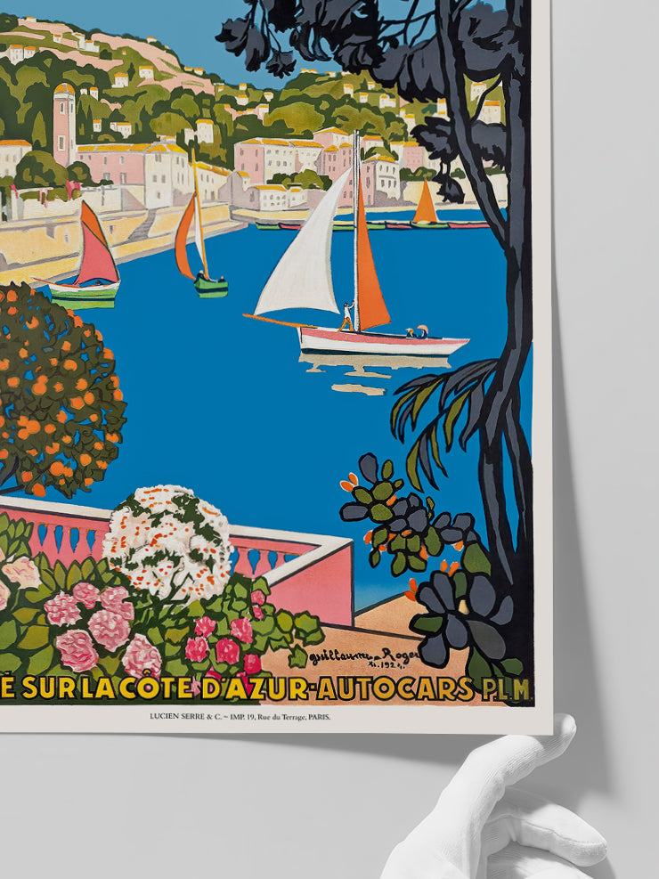 Vintage Cote d’Azur Afiş - Art Print