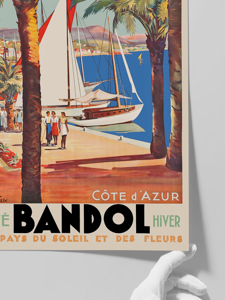 Vintage Bandol Côte d’Azur - Art Print  Poster