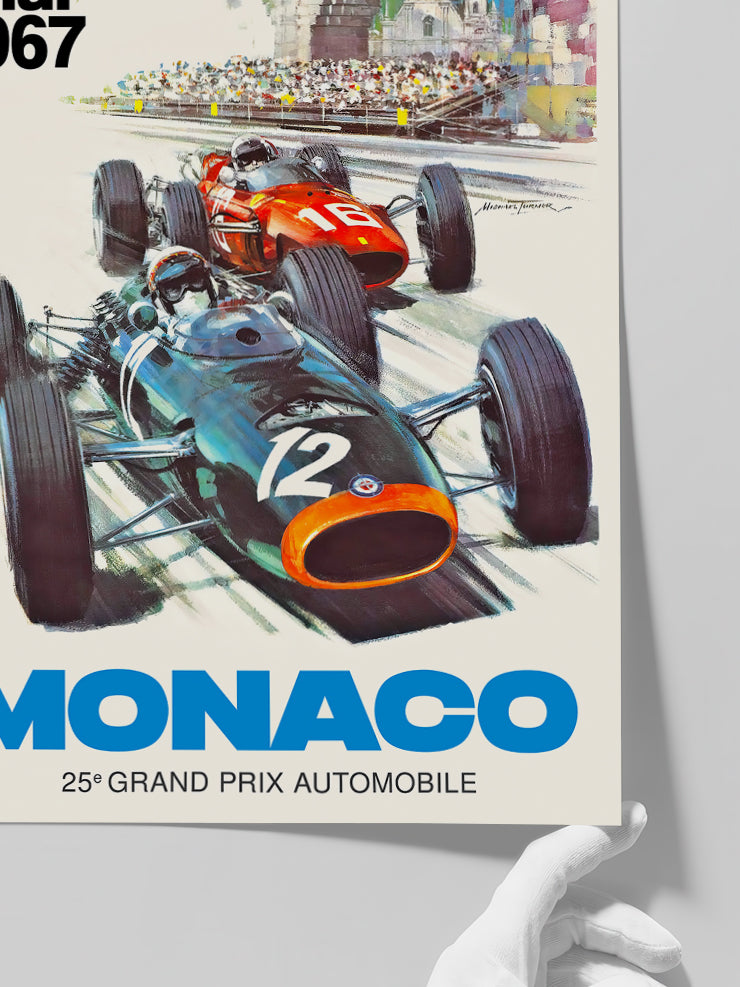 Vintage Grand Prix Monaco - Art Print  Poster