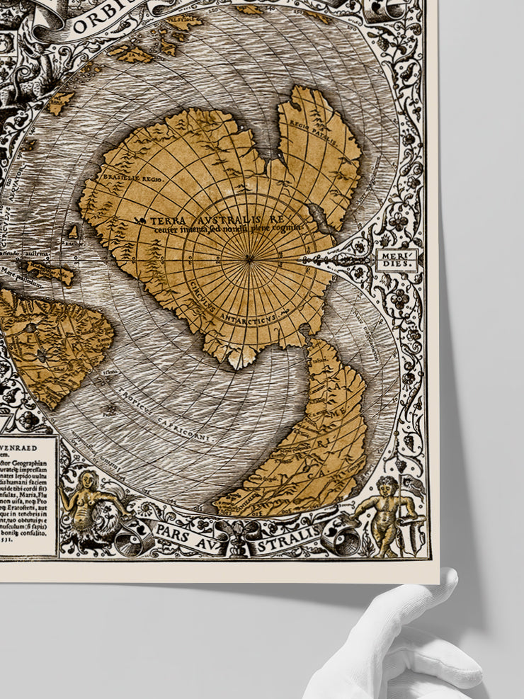Vintage Dünya Haritası  - Art Print