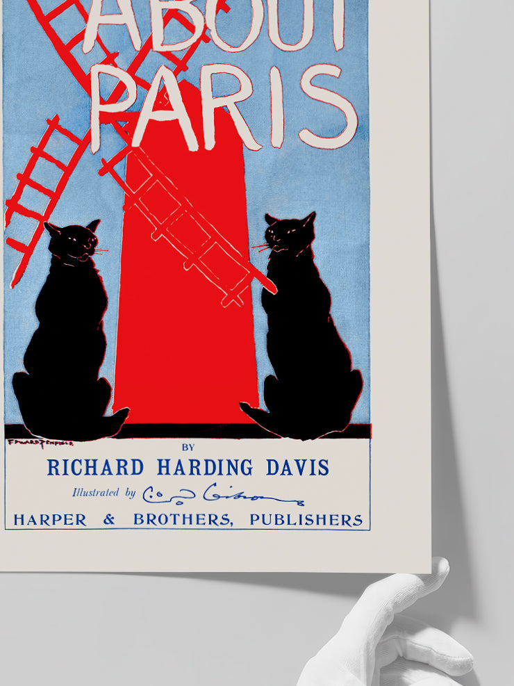 Vintage About Paris - Art Print  Poster