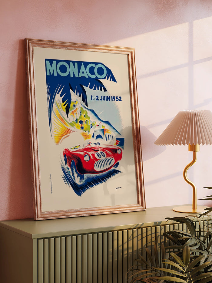 Vintage Grand Prix Monaco 1952 - Art Print  Poster