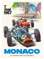 Vintage Grand Prix Monaco - Art Print