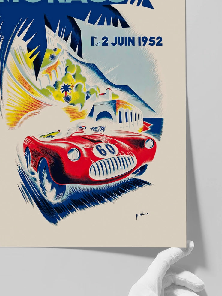 Vintage Grand Prix Monaco 1952 - Art Print  Poster
