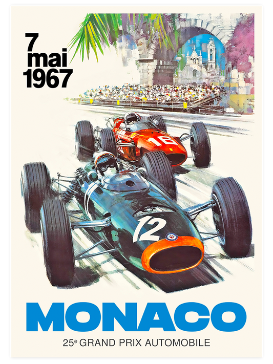 Vintage Grand Prix Monaco - Art Print