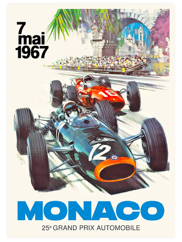 Vintage Grand Prix Monaco - Art Print