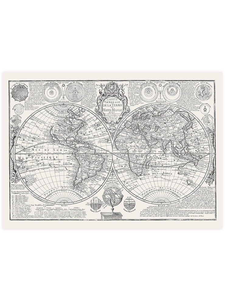 Vintage Dünya Haritası - Art Print Ürün ana görseli