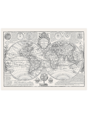 Vintage Dünya Haritası Poster - Giclée Baskı
