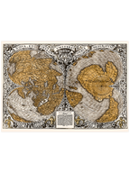 Vintage Dünya Haritası  - Art Print