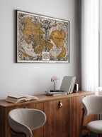 Vintage Dünya Haritası  - Art Print