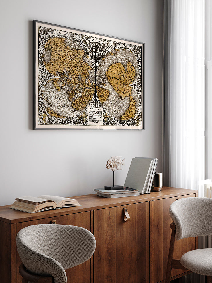 Vintage Dünya Haritası  - Art Print