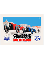 Vintage Grand Prix Nimes - Art Print
